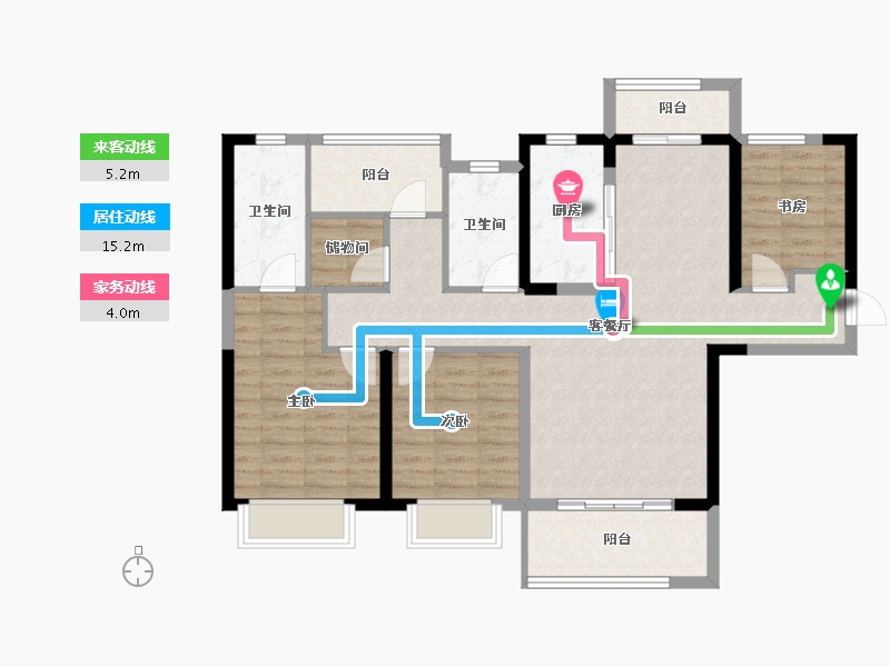 湖南省-长沙市-爱情公望府-97.74-户型库-动静线