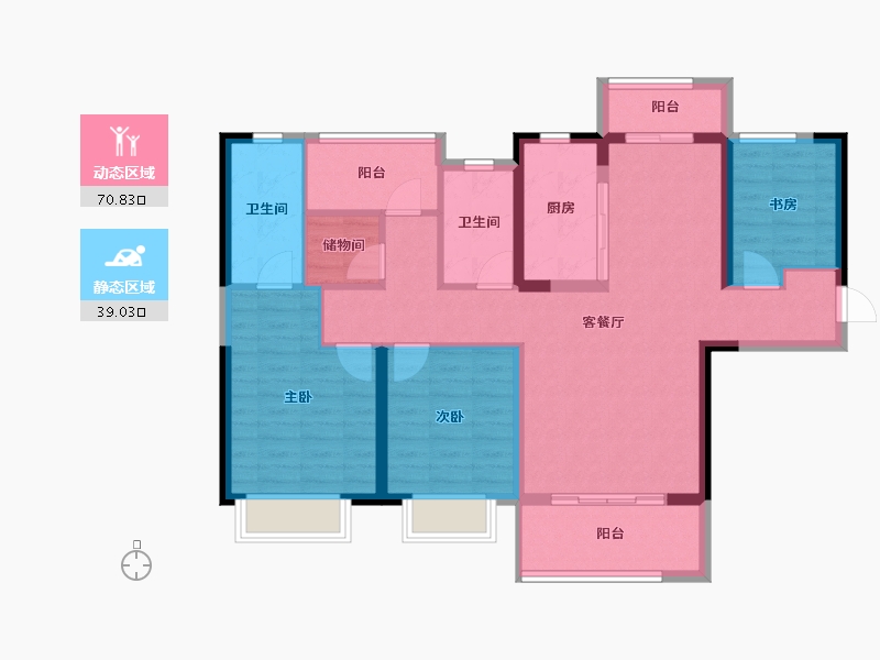 湖南省-长沙市-爱情公望府-97.74-户型库-动静分区