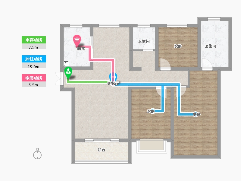 陕西省-西安市-天鹅湖-102.35-户型库-动静线