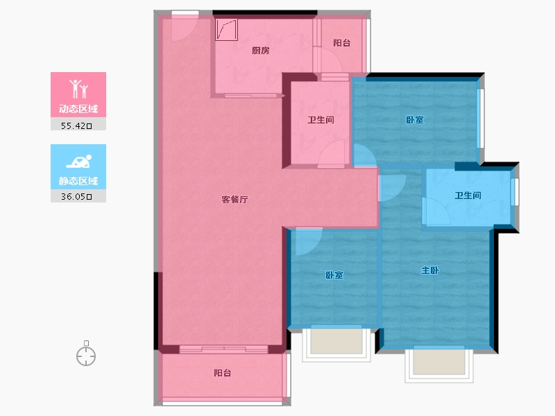 广东省-佛山市-华福珑熹水岸-81.61-户型库-动静分区