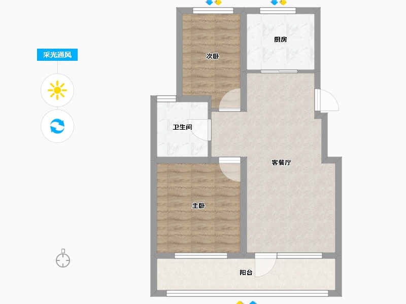 辽宁省-丹东市-鹿羚·是川-69.85-户型库-采光通风