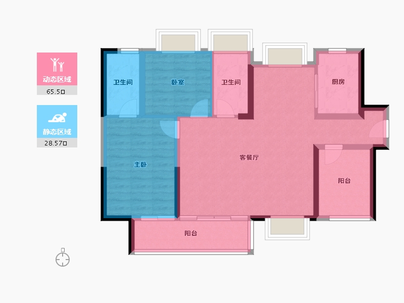 广东省-佛山市-名湖世家-84.30-户型库-动静分区