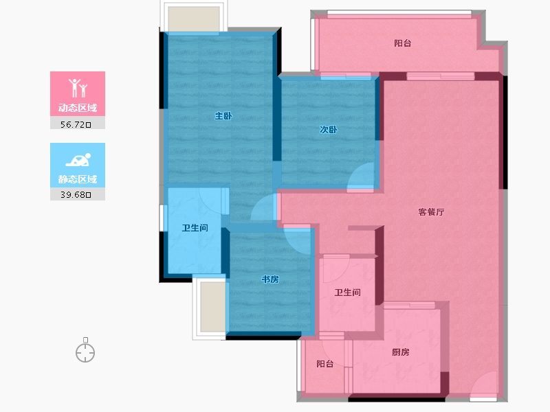 四川省-成都市-川发天府上城-84.65-户型库-动静分区