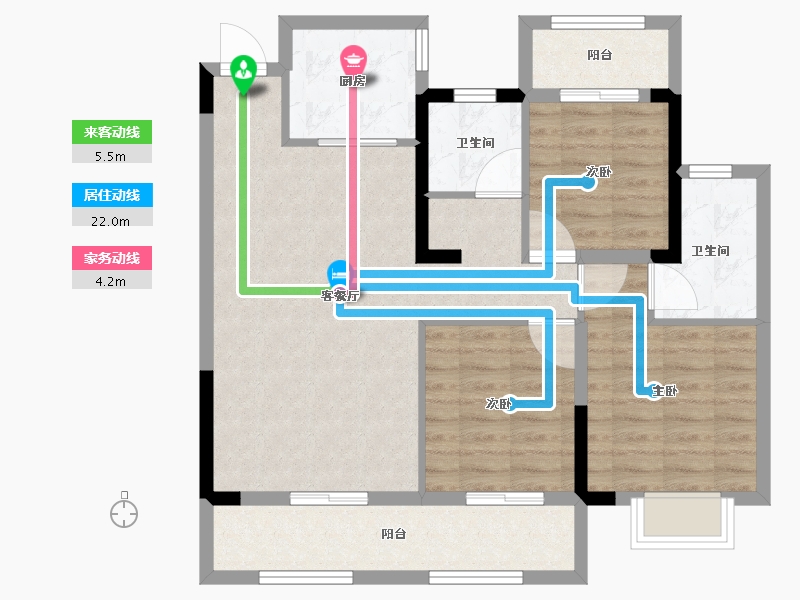 河南省-信阳市-百江·富淮城-88.34-户型库-动静线