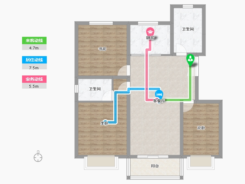 浙江省-宁波市-昌庭嘉园-96.42-户型库-动静线