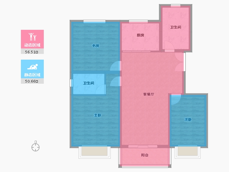 浙江省-宁波市-昌庭嘉园-96.42-户型库-动静分区