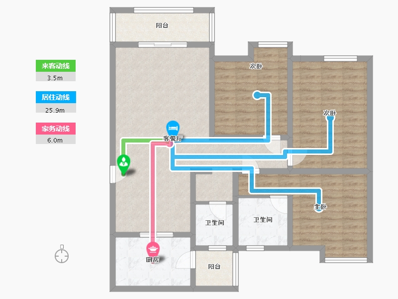 贵州省-贵阳市-百花新苑-108.00-户型库-动静线