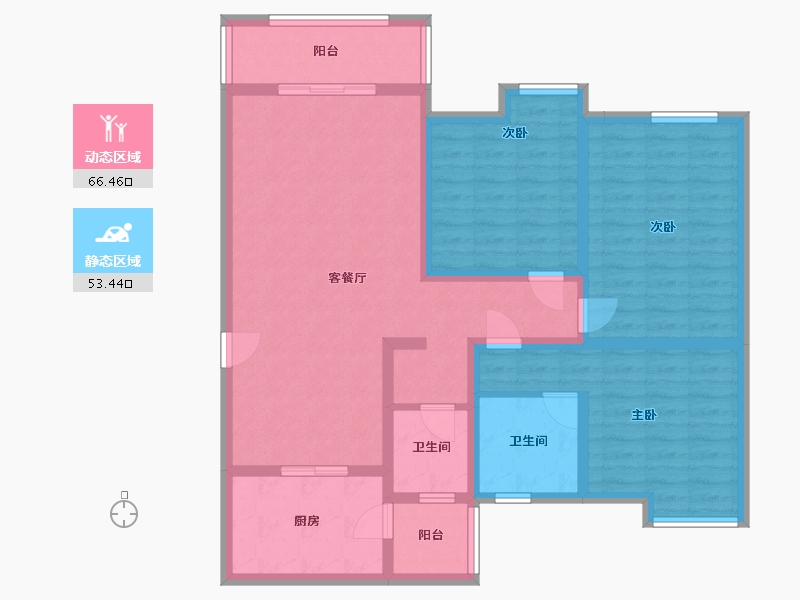 贵州省-贵阳市-百花新苑-108.00-户型库-动静分区