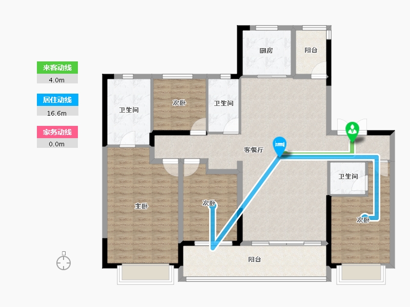 湖南省-长沙市-龙湖翠湖壹号-134.12-户型库-动静线