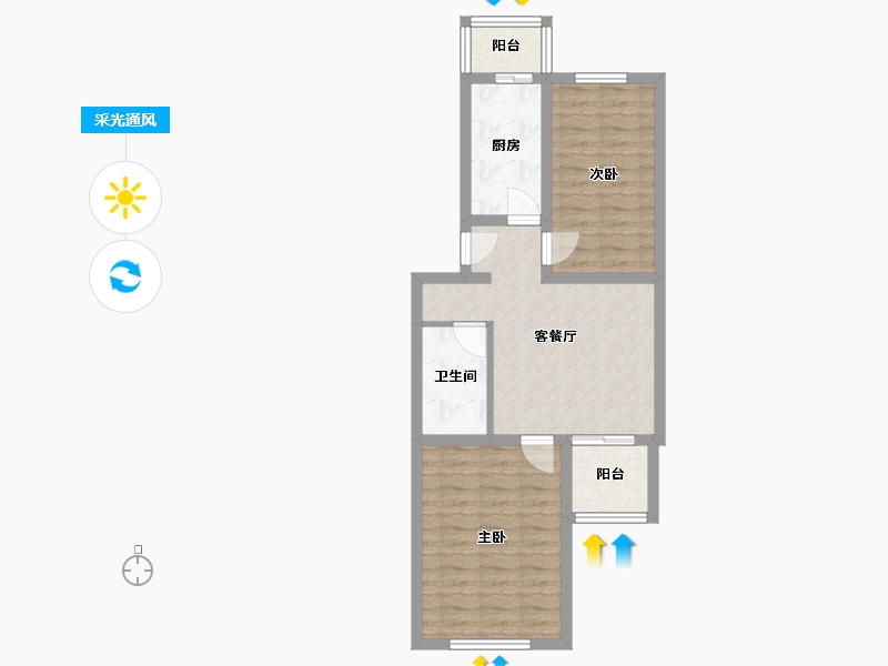 北京-北京市-厂洼17号院-66.00-户型库-采光通风