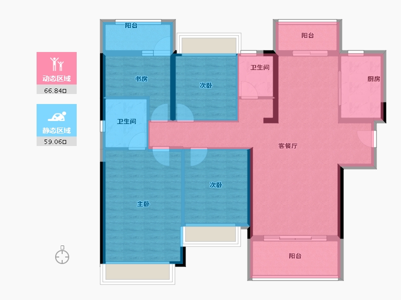 湖南省-长沙市-南益名士豪庭-113.05-户型库-动静分区