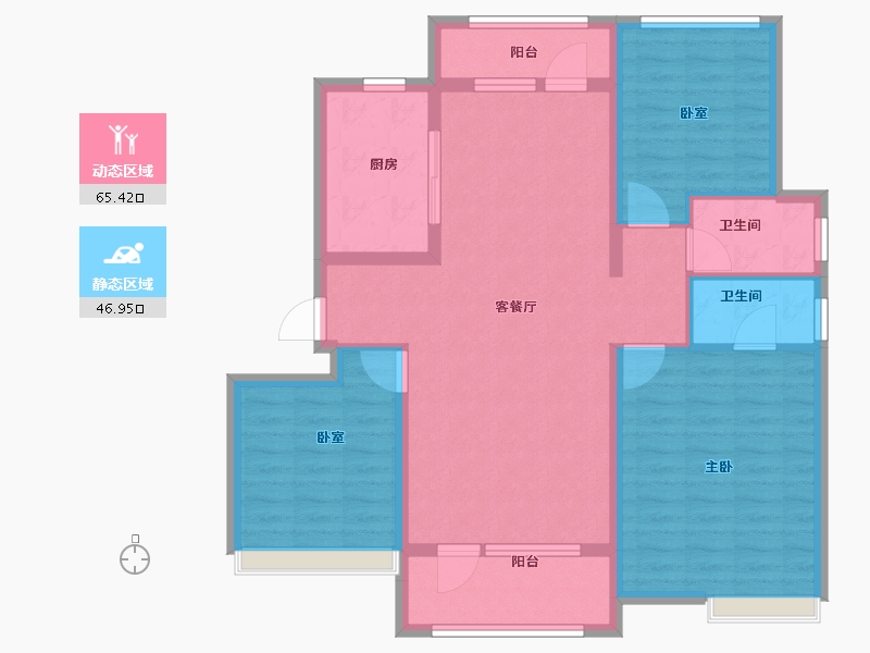 山东省-淄博市-南益名士华府-100.80-户型库-动静分区