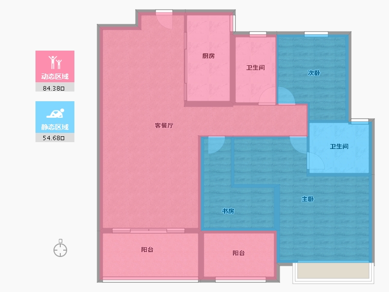 湖南省-长沙市-南益名士豪庭-126.28-户型库-动静分区