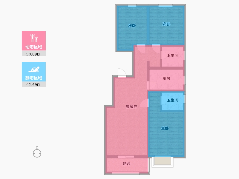 河北省-张家口市-汇鑫雍华府-92.83-户型库-动静分区