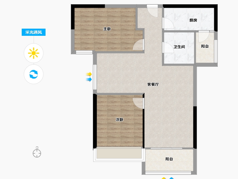 河南省-洛阳市-君河湾-83.60-户型库-采光通风