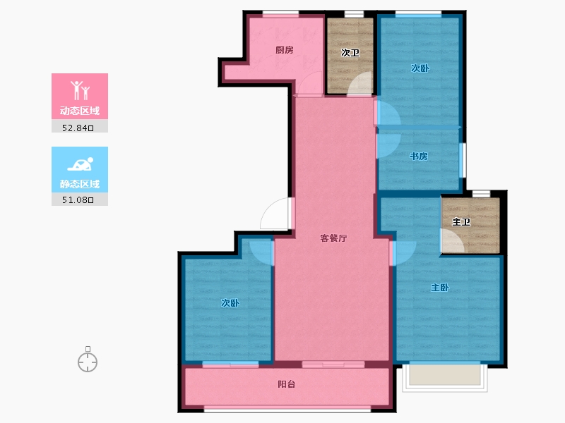 江苏省-无锡市-融创弘阳长江映-102.40-户型库-动静分区