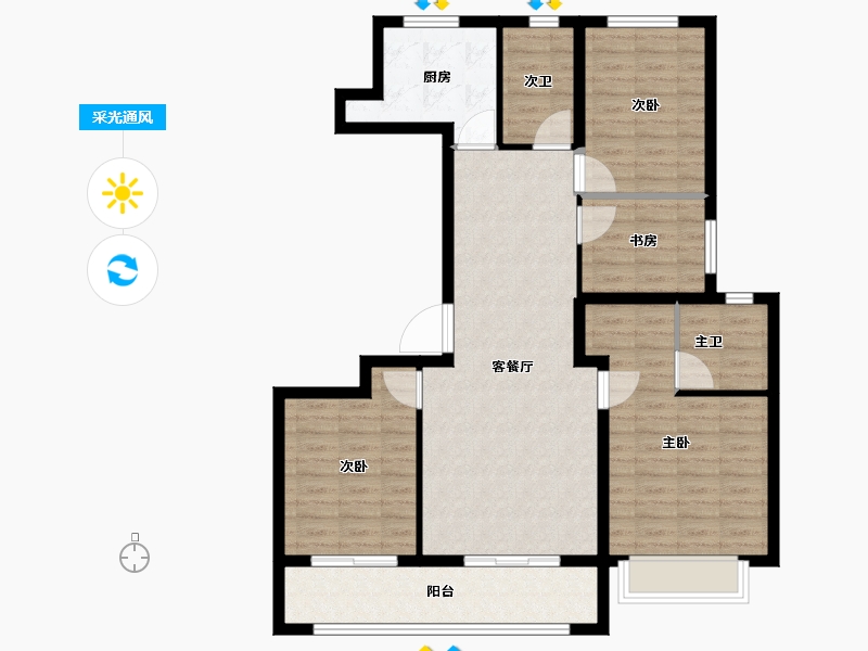 江苏省-无锡市-融创弘阳长江映-102.40-户型库-采光通风