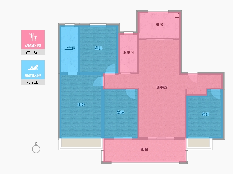 江苏省-无锡市-世茂璀璨天宸-116.00-户型库-动静分区