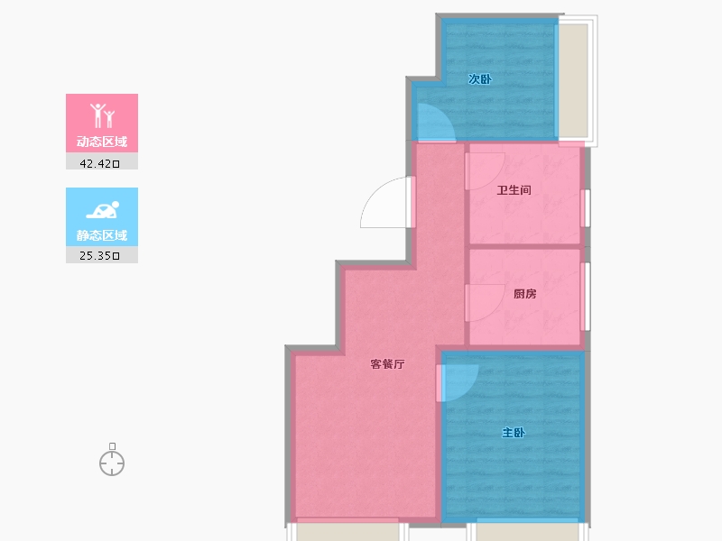 北京-北京市-中建学府印悦-60.80-户型库-动静分区