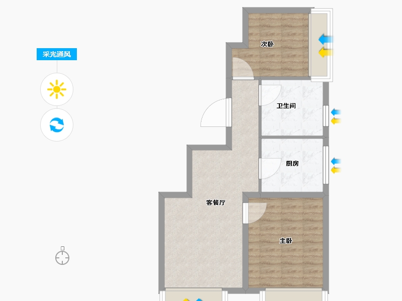 北京-北京市-中建学府印悦-60.80-户型库-采光通风