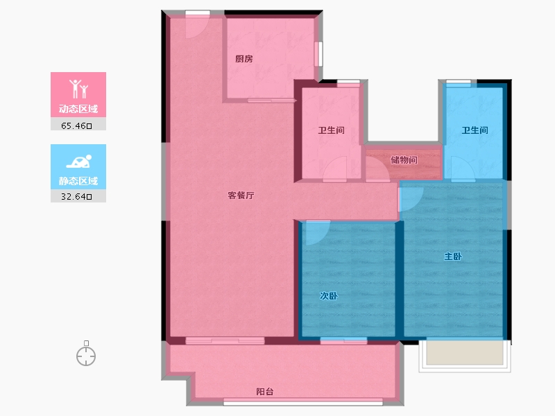 山东省-德州市-碧桂园星悦时代-88.00-户型库-动静分区