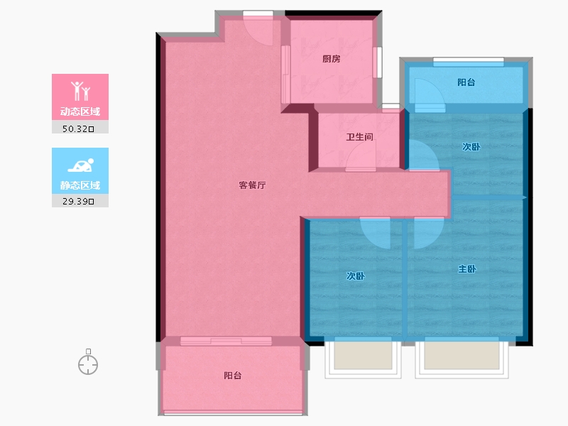 湖南省-长沙市-南益名士豪庭-71.16-户型库-动静分区