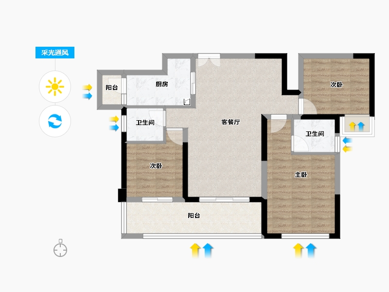 四川省-成都市-交投星月湖畔-86.38-户型库-采光通风