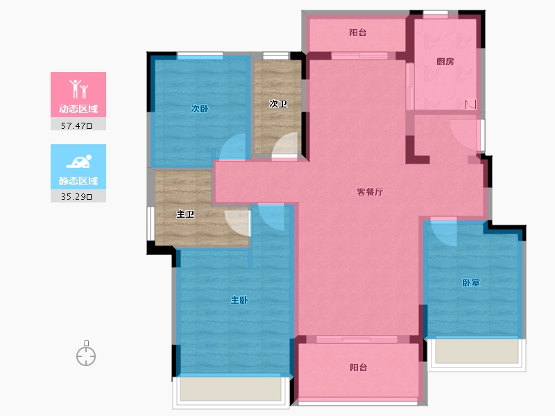 安徽省-滁州市-江海颐和田园.-92.00-户型库-动静分区