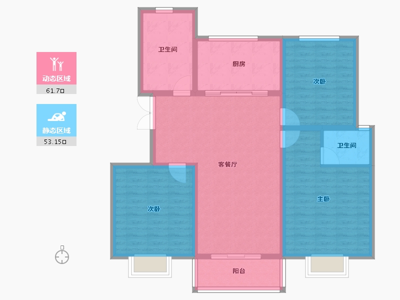 浙江省-宁波市-昌庭嘉园-103.61-户型库-动静分区