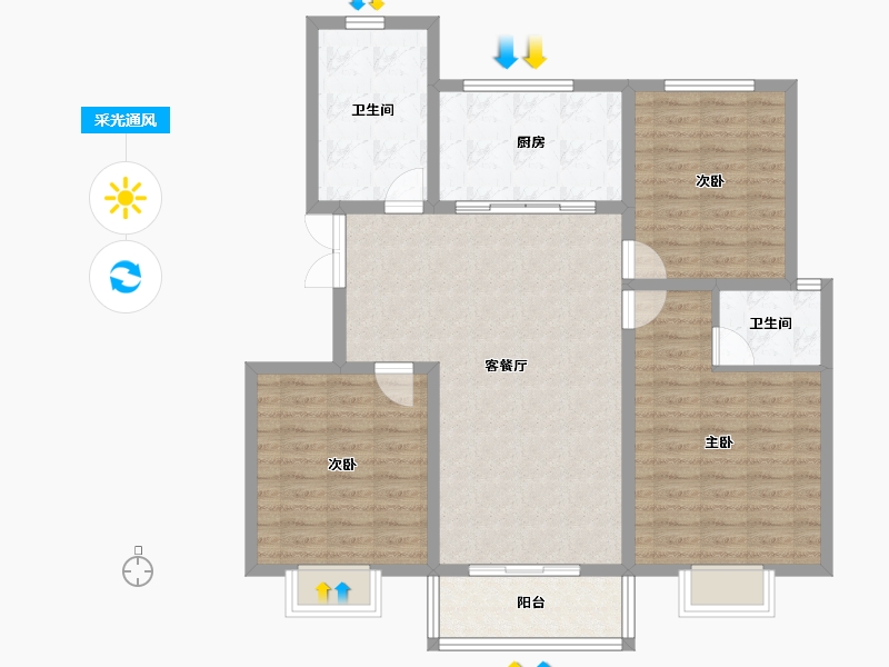 浙江省-宁波市-昌庭嘉园-103.61-户型库-采光通风