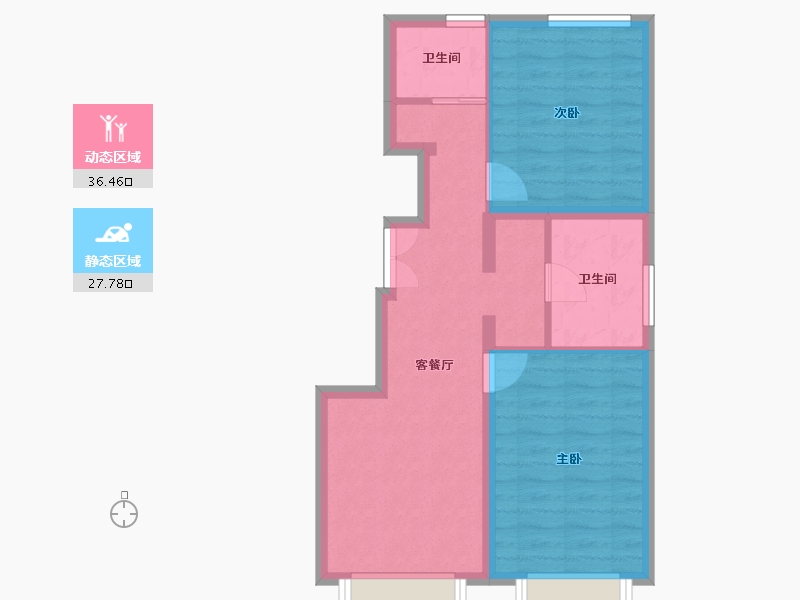 北京-北京市-天时汤山，御邸-56.98-户型库-动静分区