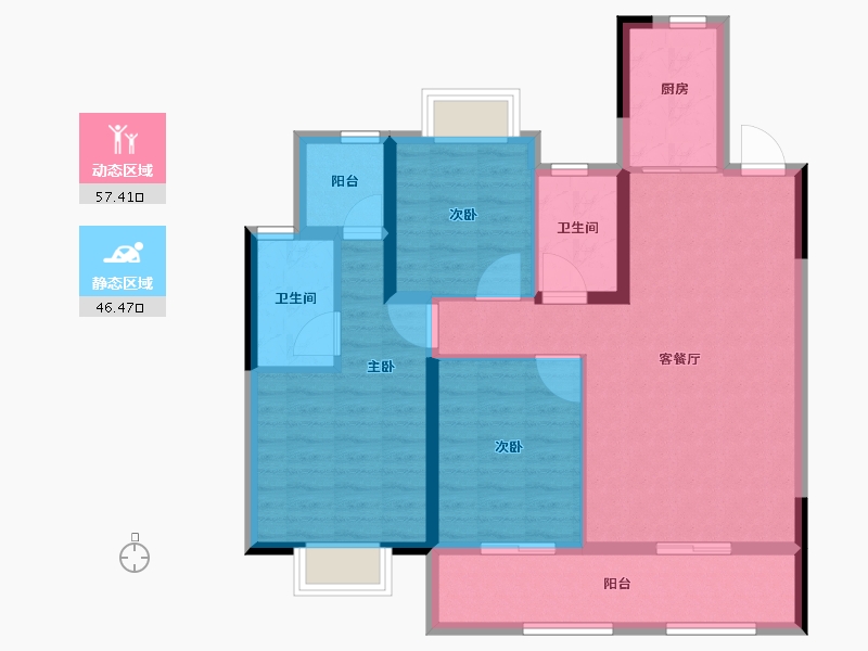 河南省-信阳市-百江·富淮城-93.02-户型库-动静分区