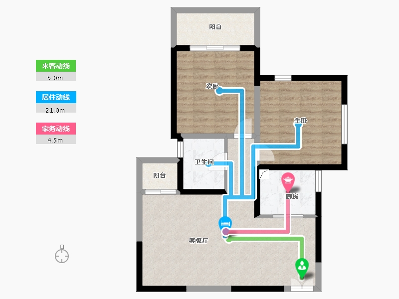 陕西省-西安市-兴庆御苑-75.71-户型库-动静线