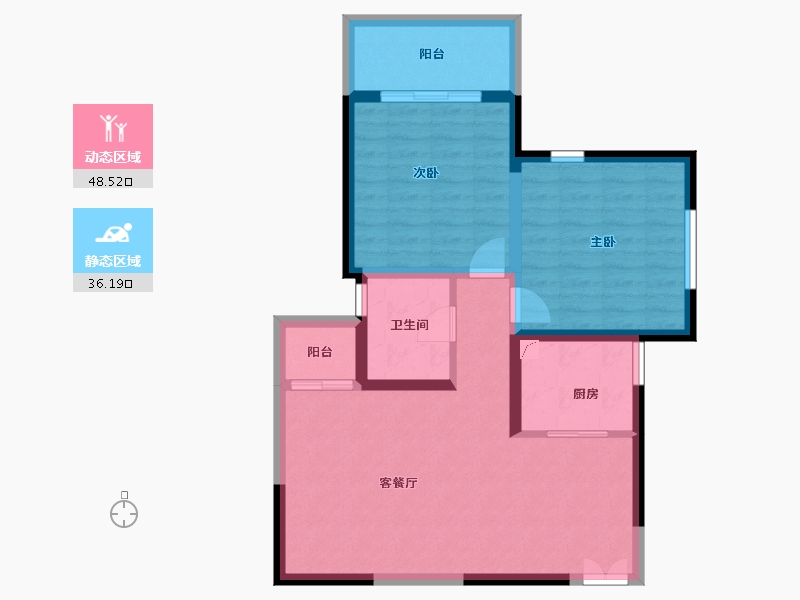 陕西省-西安市-兴庆御苑-75.71-户型库-动静分区