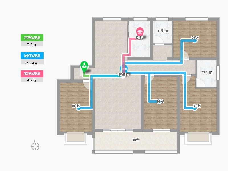 山东省-临沂市-鲁邦华府-118.16-户型库-动静线