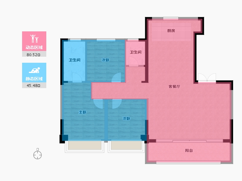 陕西省-渭南市-合创·珑府-115.20-户型库-动静分区