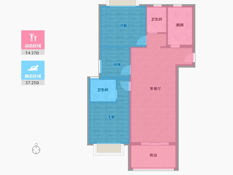 湖北省-武汉市-洺悦华府-82.48-户型库-动静分区