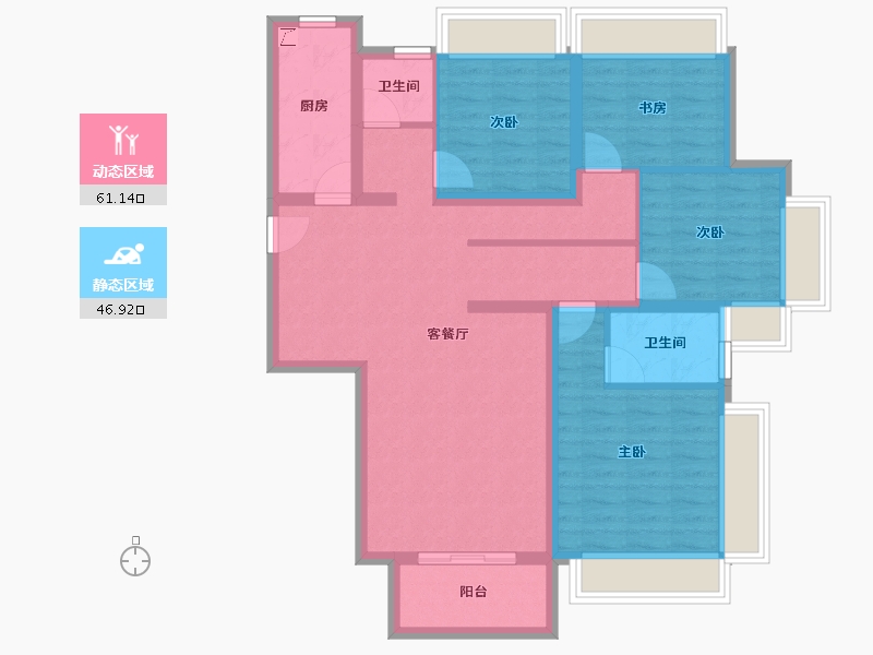 广西壮族自治区-南宁市-光明城市四期-95.56-户型库-动静分区