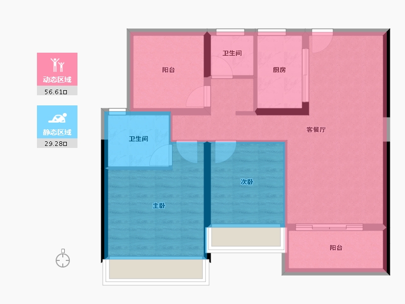 广东省-惠州市-保利鹿江来-76.73-户型库-动静分区