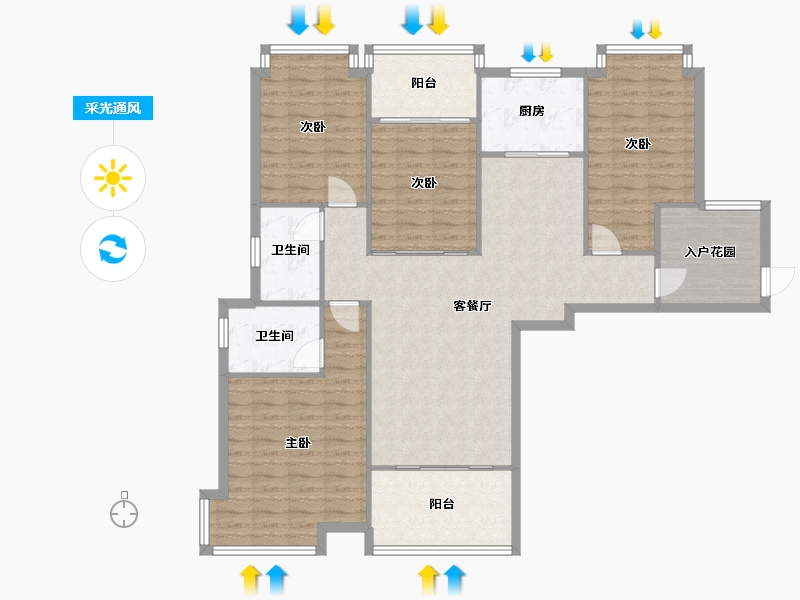 广东省-珠海市-世荣名筑-112.00-户型库-采光通风