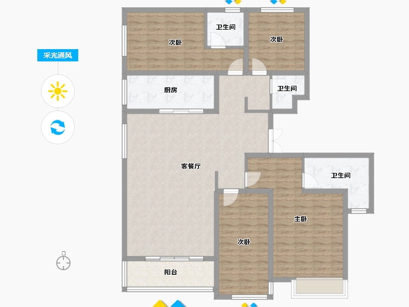 宁夏回族自治区-银川市-银川院子-177.00-户型库-采光通风