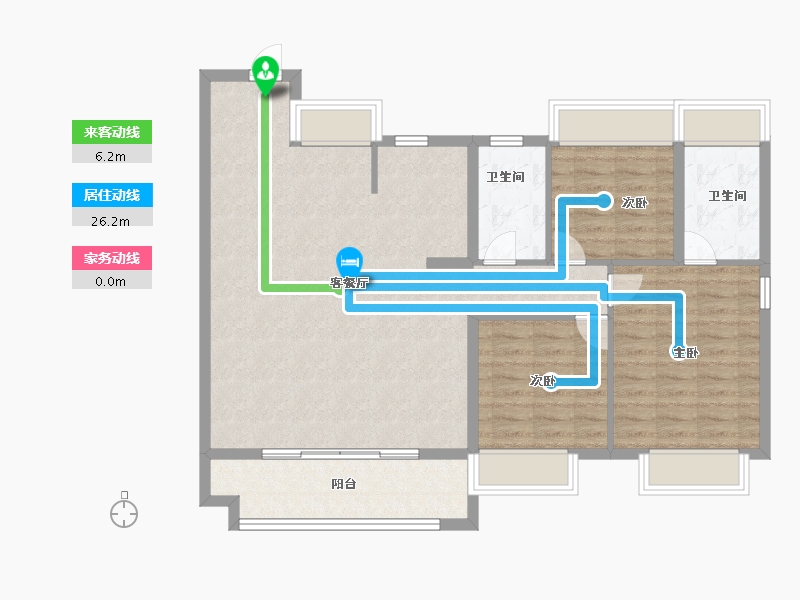 江苏省-徐州市-美的天誉-100.00-户型库-动静线