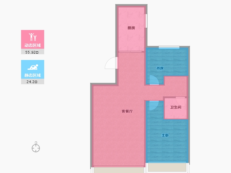 黑龙江省-哈尔滨市-中海文昌府-72.29-户型库-动静分区