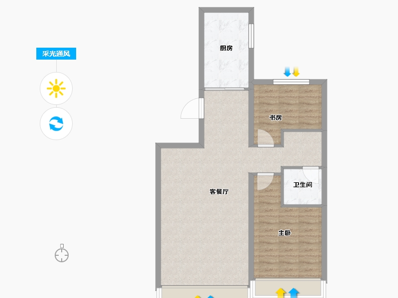 黑龙江省-哈尔滨市-中海文昌府-72.29-户型库-采光通风