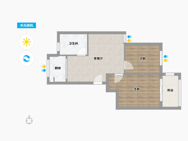 浙江省-宁波市-集港馨苑-58.00-户型库-采光通风