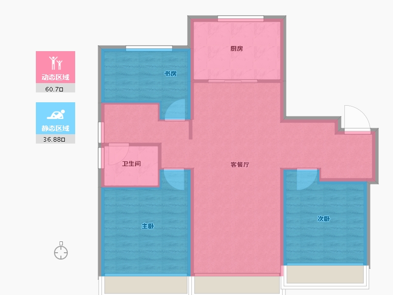 黑龙江省-哈尔滨市-中海文昌府-88.00-户型库-动静分区