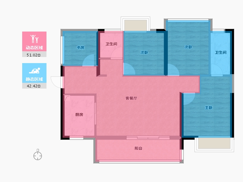 广东省-惠州市-康桥知园-83.69-户型库-动静分区