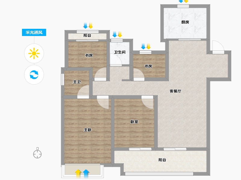 浙江省-湖州市-织里吾悦广场-102.41-户型库-采光通风