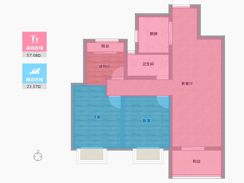 浙江省-湖州市-织里吾悦广场-71.20-户型库-动静分区