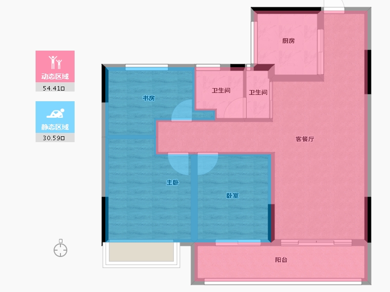 浙江省-嘉兴市-乌镇璟园-76.00-户型库-动静分区